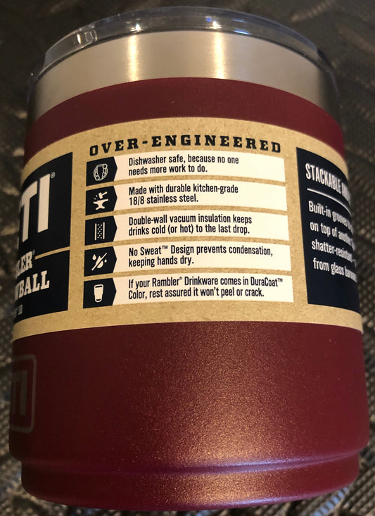 YETI Rambler 10 oz. Lowball, Burgandy