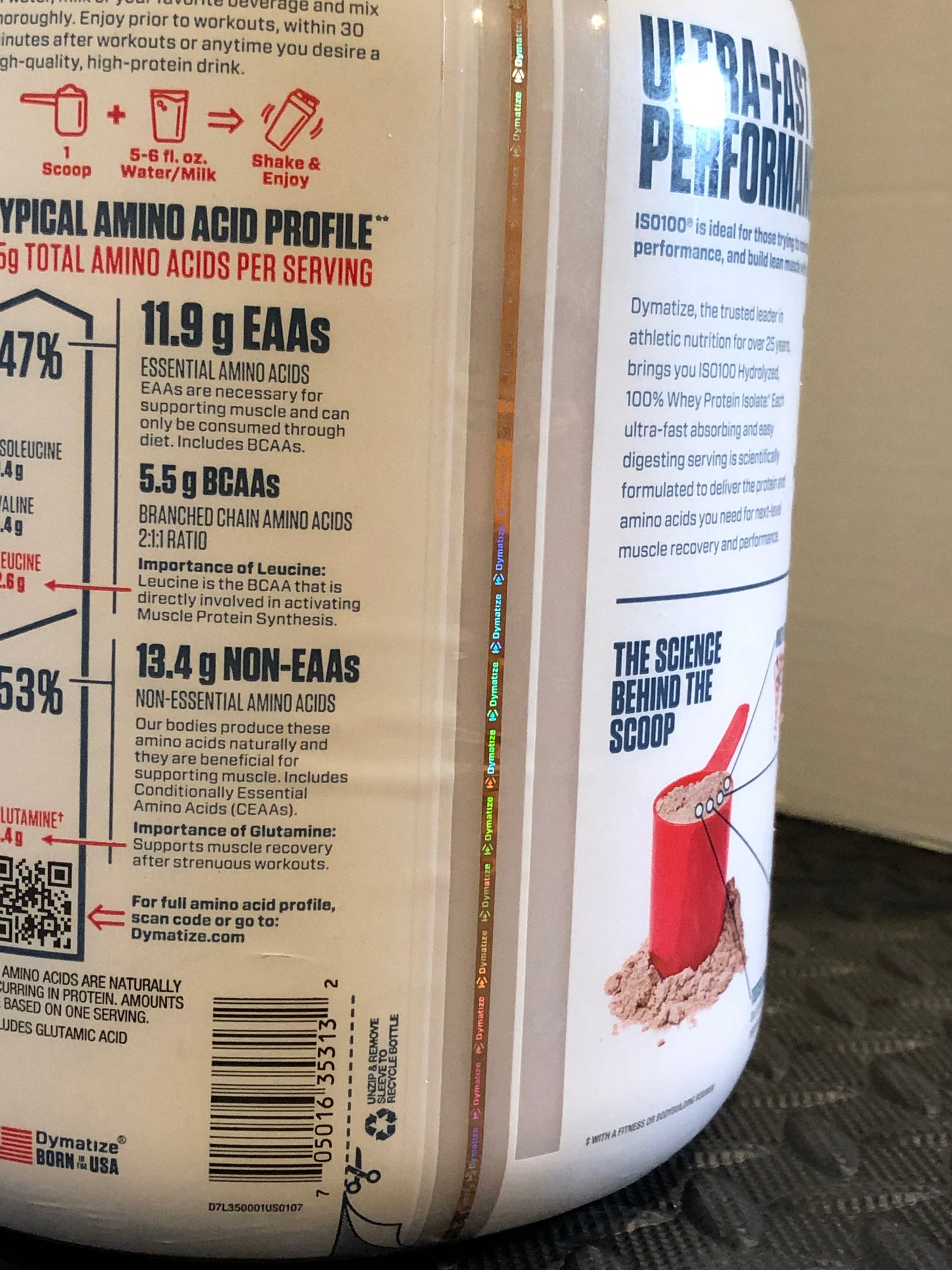 Dymatize ISO100 Hydrolyzed 100% Whey Protein Isolate, Gourmet Chocolate, 48 oz, 42 servings