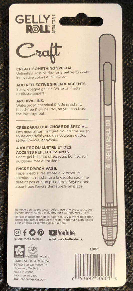 Sakura Gelly Roll Retractable Craft Gel Pens, Opaque and Archival Ink, 3 Pack
