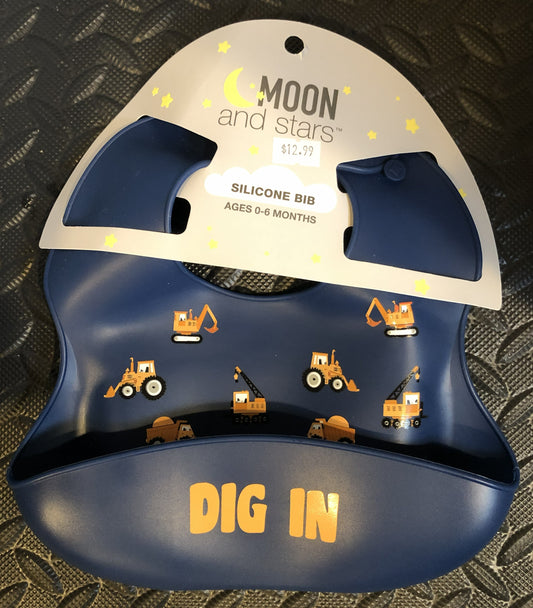 Moon and Stars "Dig In" Silicone Bib, Ages 0-6 mos.
