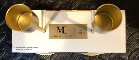 Modern Expressions Gold-toned Candle Holders, 2 count