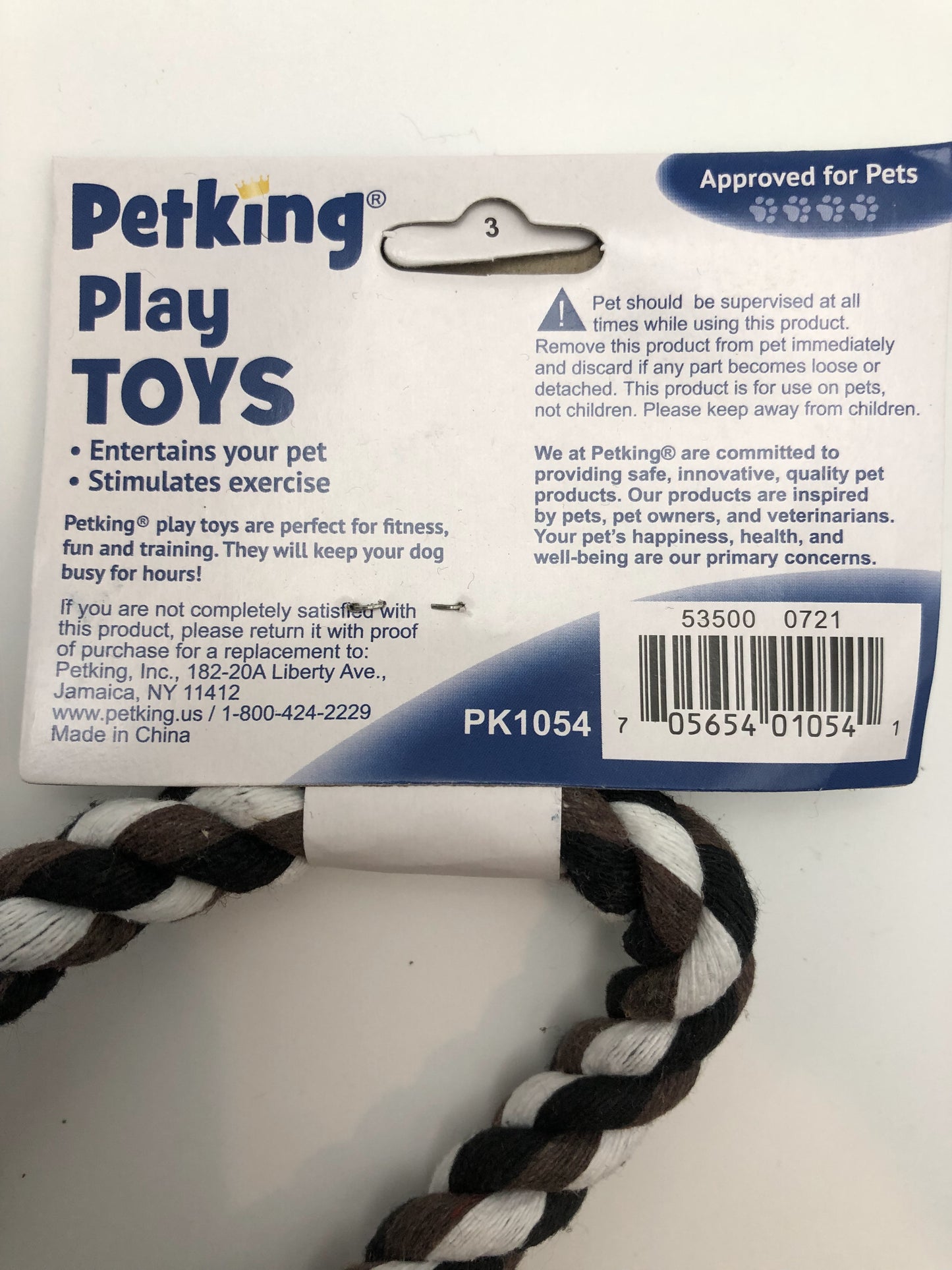 Pet King Rope Play Toy with Ball, 1 Count