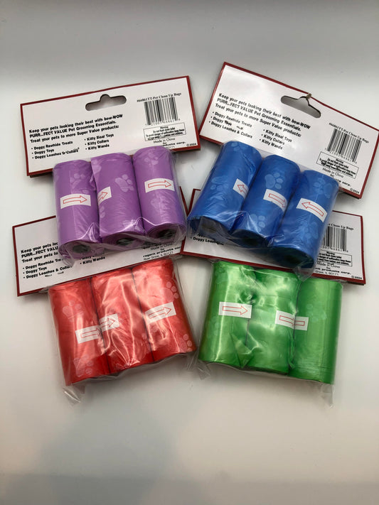 Pet Clean Up Bags, Paw Print, 1 Pack
