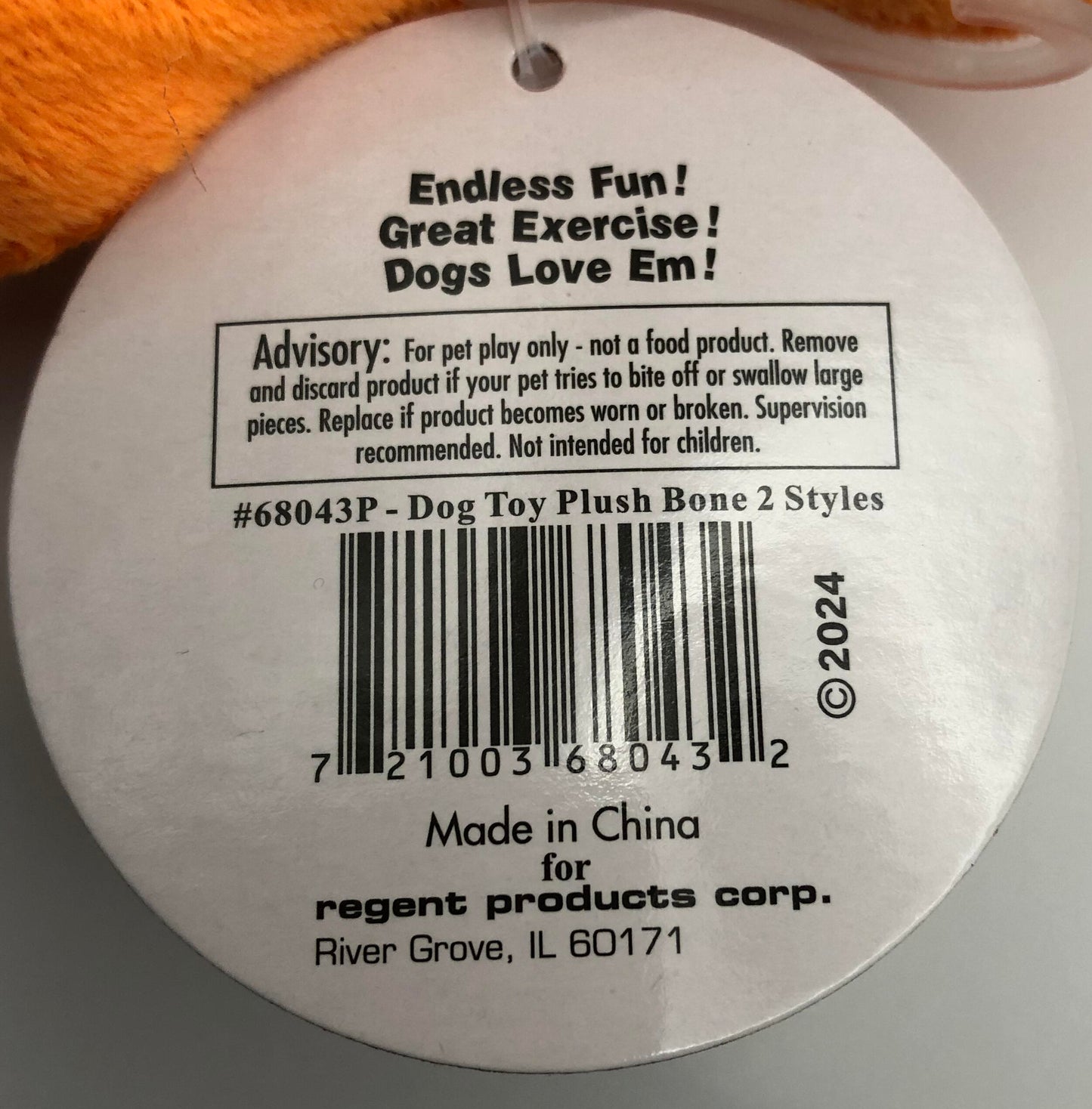 Large Plush Bone Dog Toy, Heart Style, Assorted colors, 1 Count