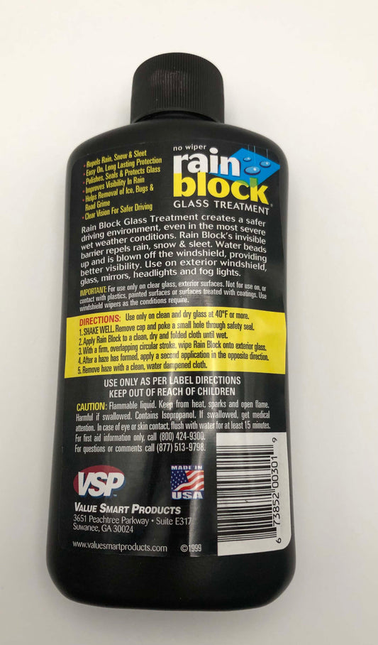 Rain Block Glass Treatment, Repel Rain, Snow & Sleet, 4.5 oz., 1 Count