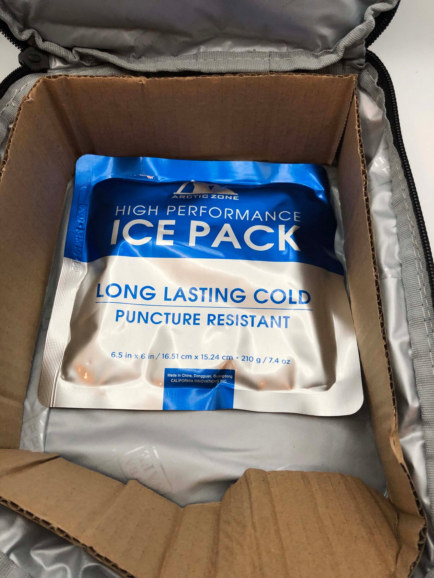 Artic Zone Insulated Lunch Bag with Ice Pack, Microban Protection, Blue Gray, 1 Count