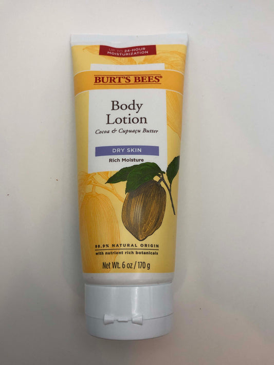 Burt's Bees Body Lotion with Cocoa & Cupuacu Butter for Dry Skin, 6 oz.