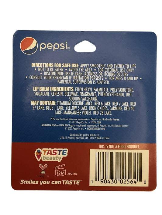 Taste Beauty Flavored Lip Balms - Cherry Pepsi, Mountain Dew, & Pepsi Flavor, 3 Pack