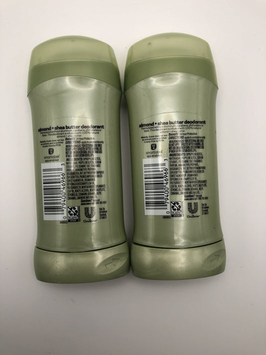 Suave Almond & Shea Butter Aluminum Free Deodorant, 2.6 oz, 2 Pack