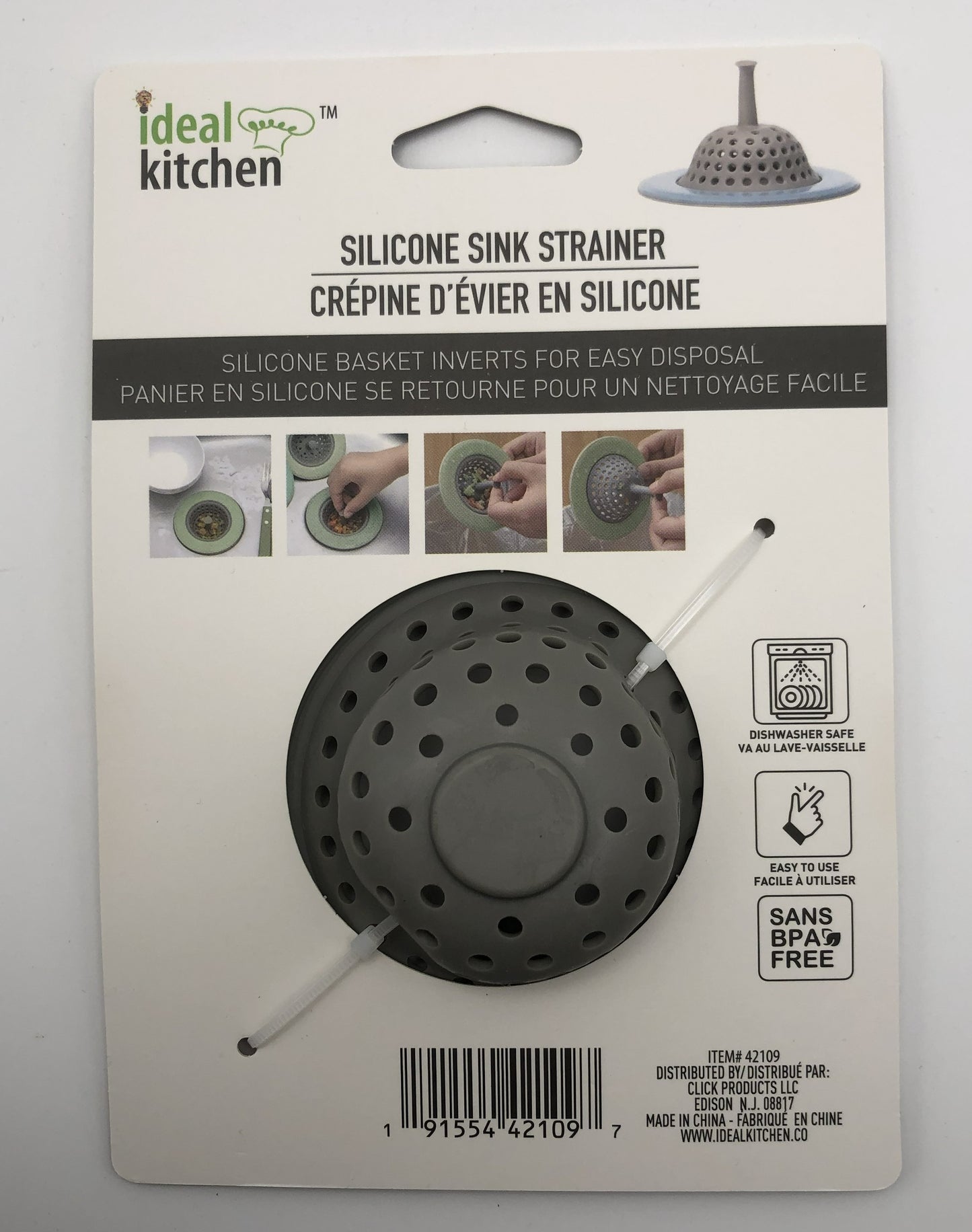 Ideal Kitchen Silicone Sink Strainer 4.33" x 1.57", 1 piece, 4 colors