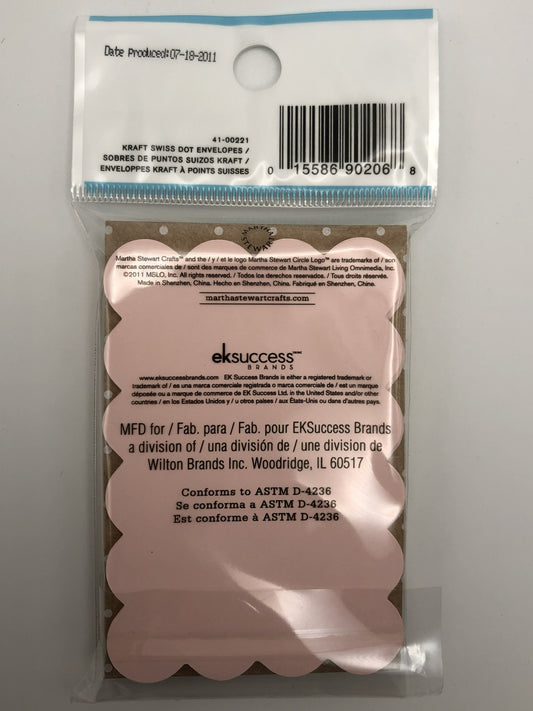 Martha Stewart Crafts, Modern Festive Embellishment Kraft Swiss Dot Blank Note Cards with Envelopes, 24 pieces