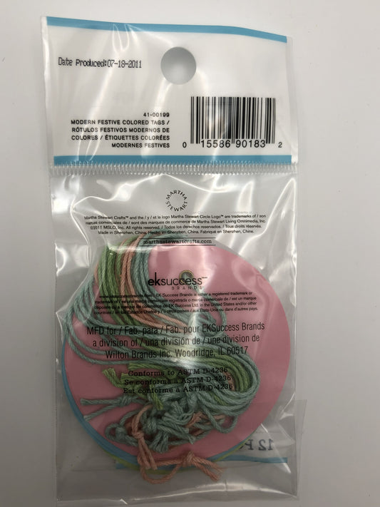 Martha Stewart Crafts, Modern Festive Colored Gift Tags, 12 pieces