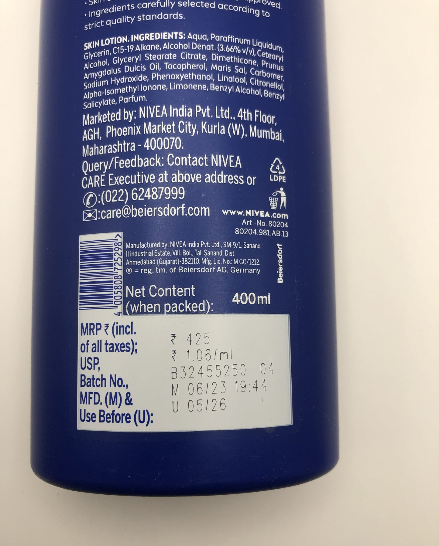 Nivea Nourishing Body Milk Lotion, Intense Moisture for Dry Skin, 5 in 1, 13.5 oz