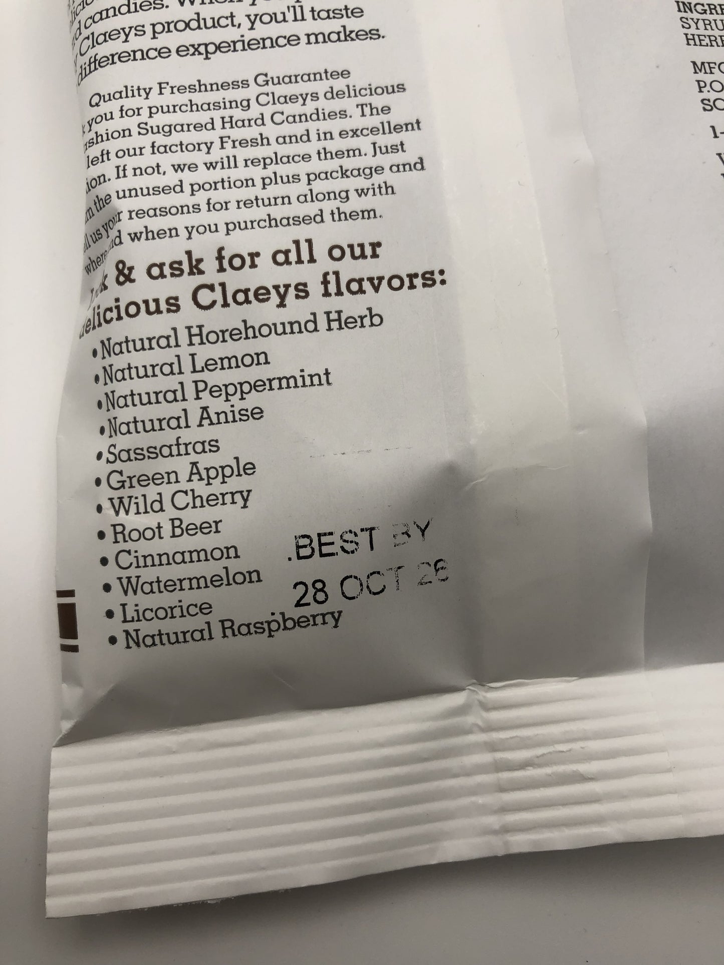 Claeys Horehound Old Fashioned Hard Candies, 6 oz, 2 Pack