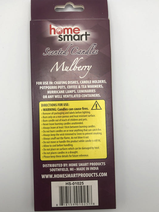 Home Smart Mulberry Scented Tealight Candles, 10 Count