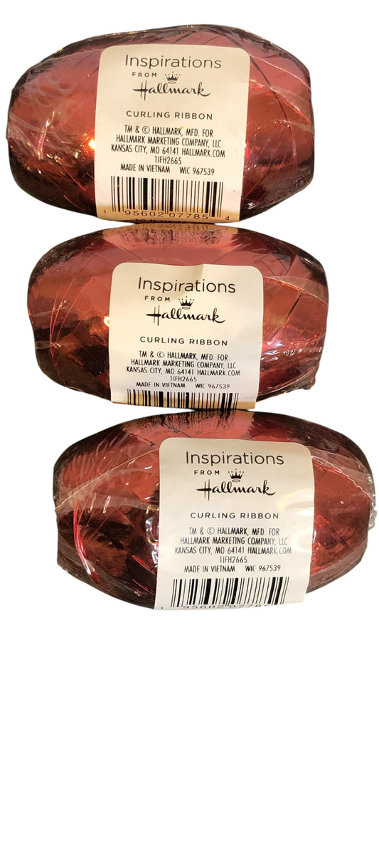 Hallmark Inspirations Red Curling Ribbon, 3 Pack