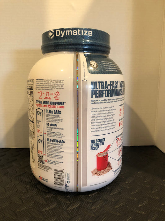 Dymatize ISO100 Hydrolyzed 100% Whey Protein Isolate, Gourmet Chocolate, 48 oz, 42 servings
