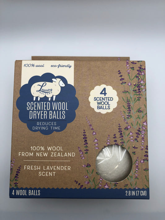 Laundry Helpers Scented Wool Dryer Balls, Fresh Lavender, 4 Count