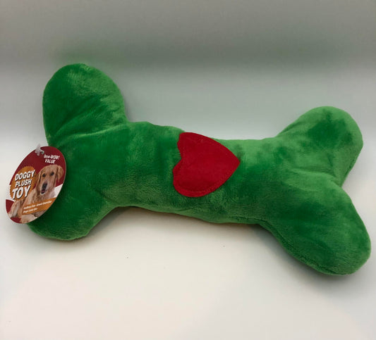 Large Plush Bone Dog Toy, Heart Style, Assorted colors, 1 Count