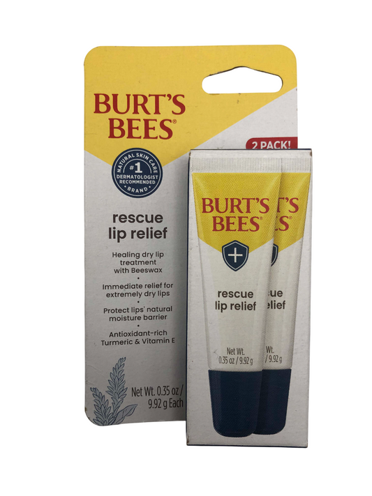 Burt's Bees Rescue Lip Relief, 0.35 oz, 2 Pack