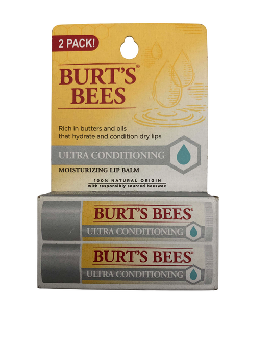 Burt's Bees Ultra Conditioning Moisturizing Lip Balm, 0.15 oz, 2 Pack