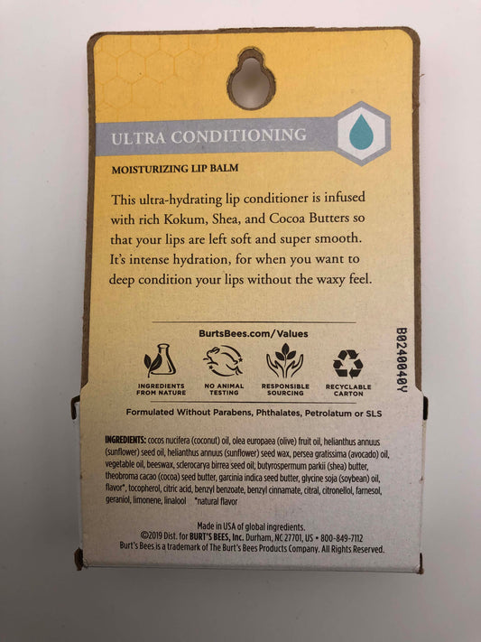 Burt's Bees Ultra Conditioning Moisturizing Lip Balm, 0.15 oz, 2 Pack