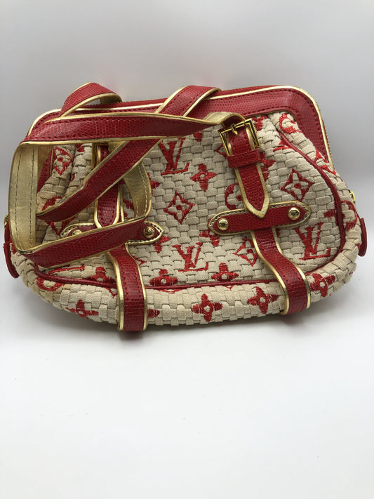 Vintage Louis Vuitton Red Lizard Sac Crochet PM Handbag, Limited Edition