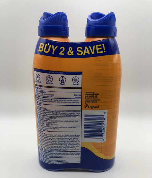 Banana Boat Sport Ultra Broad Spectrum SPF 50+ UVA/UVB Protection Clear Sunscreen Spray, 2 Pack