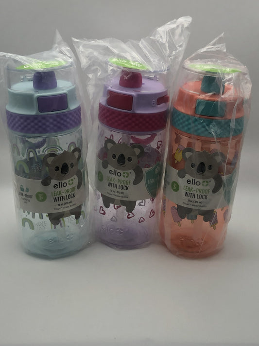 Ello Leak-Proof Stratus Tritan Water Bottle with Lock, 16 oz, 3 Varieties