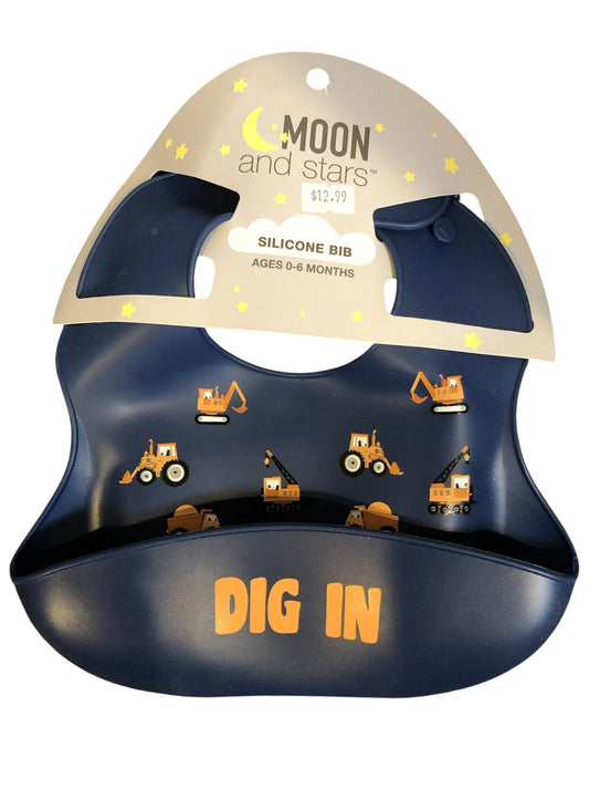 Moon and Stars "Dig In" Silicone Bib, Ages 0-6 mos.