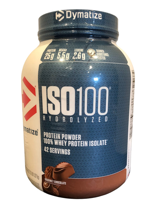 Dymatize ISO100 Hydrolyzed 100% Whey Protein Isolate, Gourmet Chocolate, 48 oz, 42 servings