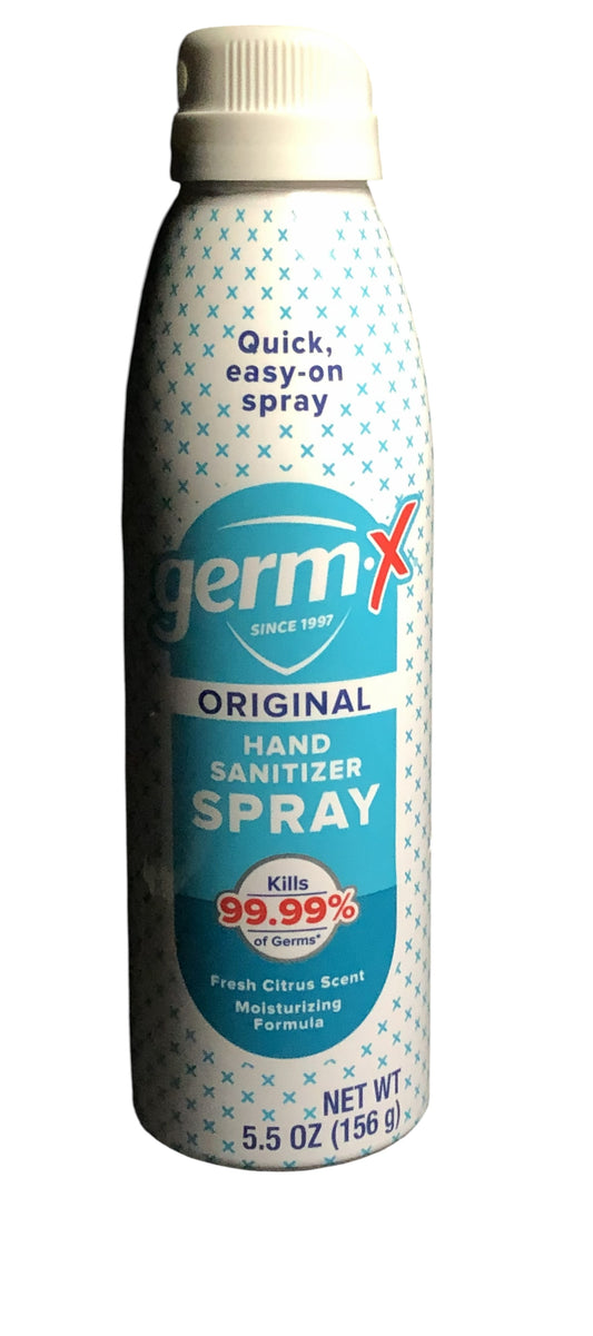 Germ-X Original Hand Sanitizer Spray, Kills 99.99% of Germs, Fresh Citrus Scent, 5.5 oz