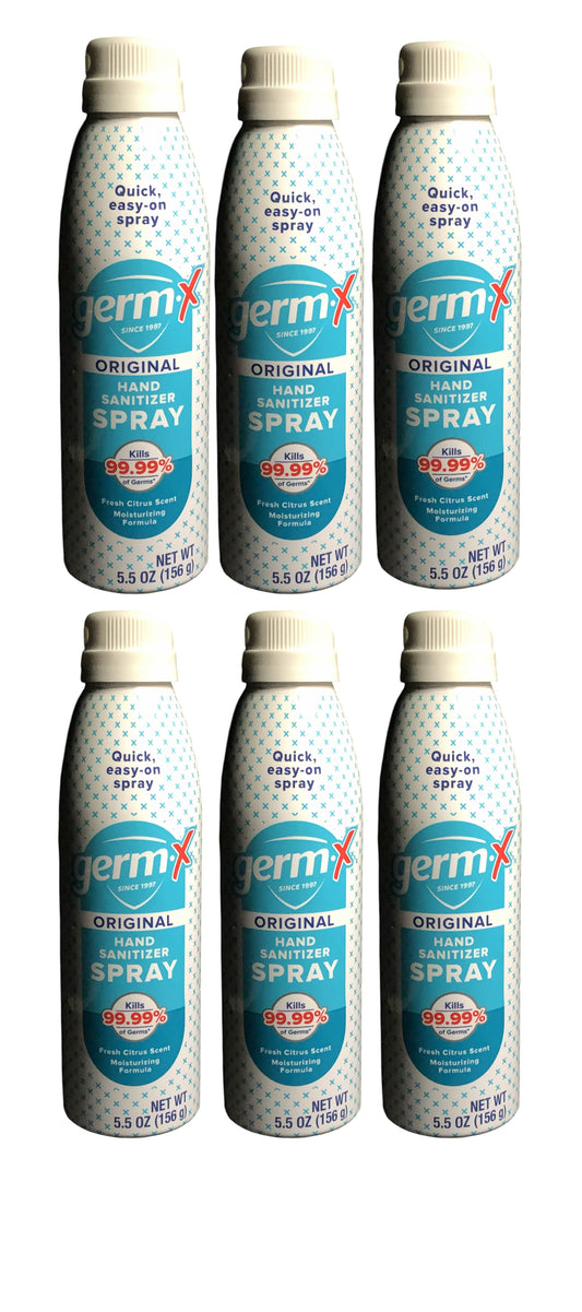 6-Pack Germ-X Original Hand Sanitizer Spray, Kills 99.99% of Germs, Fresh Citrus Scent, 5.5 oz