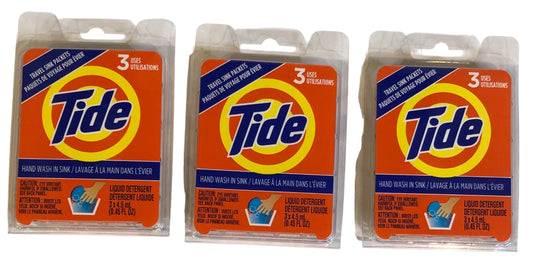 Tide Liquid Travel Sink Packets, 3 packs